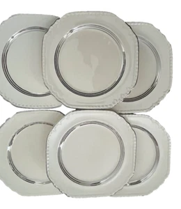 6 Salem China Heirloom Platinum 7- 1/4" Bread Plates SLM275 - Picture 1 of 7