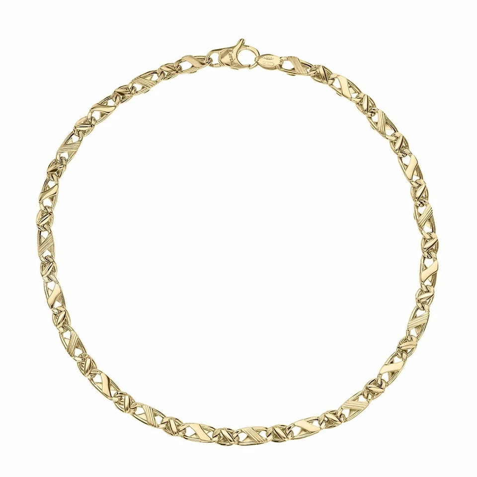 Pulsera Hombre de Oro Amarillo 18 Quilates A Cadena Visera Plana - Imagen 1 de 1