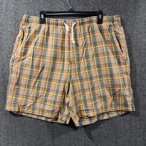 Abercrombie Fitch Shorts Sz XL Drawstring Pull On Elastic Waist Plaid Outdoors - Picture 1 of 8
