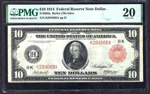 🇺🇸1914 $10 RED-SEAL FR-902a ♚♚DALLAS♚♚ PMG VERY FINE 20, 28 KNOWN,SCARCE NOTE! - Picture 1 of 2