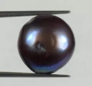 Natural Tahitian Grayish Black South Sea Pearl 7 Ct/11 mm Round Gemstone E3617 - Picture 1 of 9