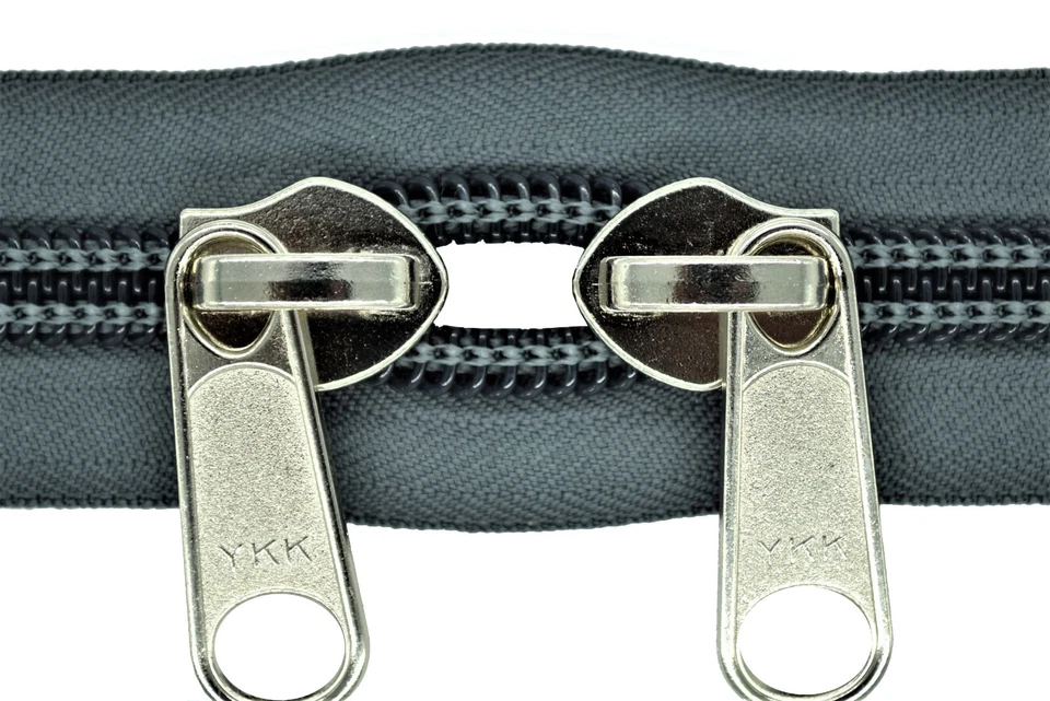 Cerniera 10 Mm Spirale Grigio Scuro Con 2 Slider Argento Fino A 300 Cm - Immagine 1 di 1