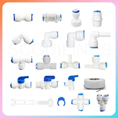 1/4" 3/8" Quick Connector Water Purifier Reverse Osmosis RO Filter Fittings - Image 1 of 4