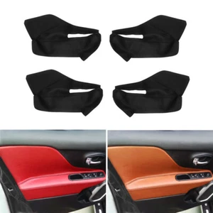 Black Interior Door Armrest Panel Leather Cover For Jeep Renegade 2015 2016 2017 - Picture 1 of 7