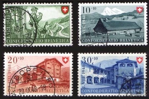 Szwajcaria Switzerland 1948 - zestaw Pro Patria Mi 508-511 stemplowane ° - Zdjęcie 1 z 1