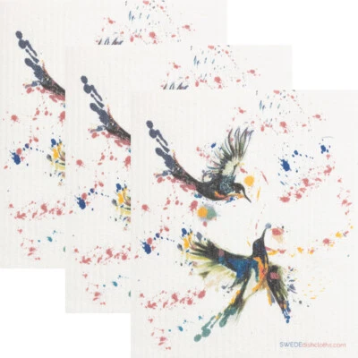 Conjunto de 3 panos ecológicos para brincar de beija-flores suecos - Imagem 1 de 4