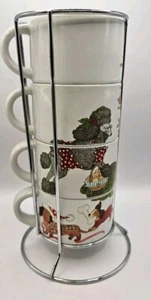 Pier 1 Imports Stapelbecher-Set "Christmas Morning Pups" - Bild 1 von 5