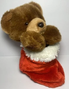 Teddy Bear Stocking Plush Stuffed 1986 Reversible Christmas Boot Applause Vtg - Picture 1 of 11