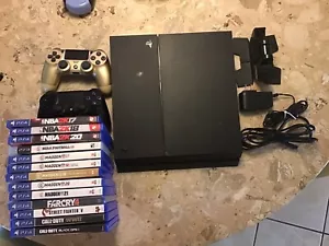 SONY PLAYSTATION 4 PS4 CONSOLE 2 CONTROLLERS LOT 13 GAMES BUNDLE - Picture 1 of 14
