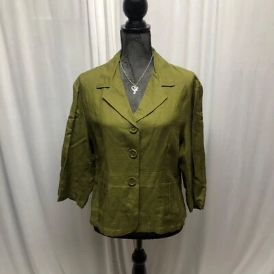 Blazer Sherry Taylor Verde Mujer Talla XL Botón Delantero Chaqueta Ligera Carrera Foto 1 de 4