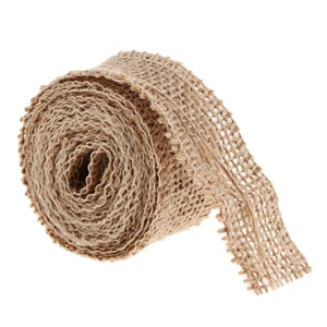 2 Meters Rustic Mesh Burlap Ribbon Trim String for Gift Flower Wrapping 25mm - Picture 1 of 11