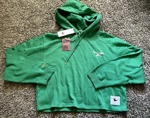NEW Mitchell & Ness NFL Philadelphia Eagles Women's Green Crop Hoodie (XS) - Picture 1 of 4