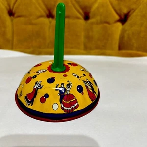 Antique Bell Tin Carnival US Metal Toy Co. Dance Music Jingle Kids Toys   3 1/2” - Picture 1 of 11