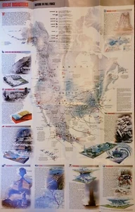 Natural Hazards of North America Map / Poster - National Geographic Society 1998 - Picture 1 of 3