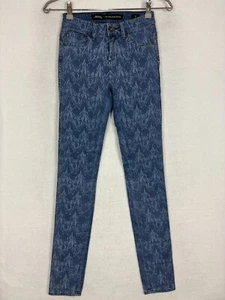 Riders by Lee Womens Jeans Size 7 Mid Rise Super Skinny Stretch Patterned Denim - Picture 1 of 9
