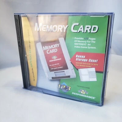 Tarjeta de memoria Nintendo 64 con estuche de almacenamiento proporciona 123 páginas de juego de memoria Foto 1 de 4