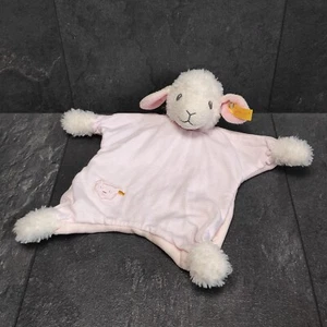 Steiff 239632 Schaf Lamm Schmusetuch Fahne Knopf Im Ohr Rosa Kuscheltier - Bild 1 von 5