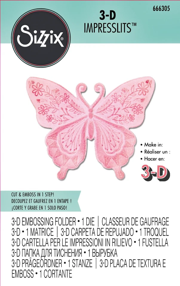 Sizzix Impresslits 3-D Floral Butterfly #666305 Retail $14.99 - Image 1 of 4