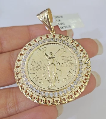 Подвеска для монеты 10 карат сентенарио желтое золото 50 песо 1947 Мексика/Мексика монета 2 дюйма - Изображение 1 из 4