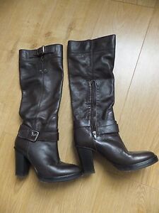 Miss Sixty stunning brown soft leather knee high boots size 4 eu 37