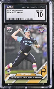 2024 Topps Now Paul Skenes (RC) #436 CGC 10GM, 2024 NL All-Star Starting Pitcher - Picture 1 of 2