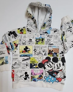 Disney Store MICKEY MOUSE Kids Small 5-6 SWEATSHIRT Fleece Pullover HOODIE Comic - Picture 1 of 14