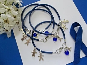 4 CT. CHILD ABUSE PREVENTION BRACELETS W/CHARMS - Picture 1 of 4