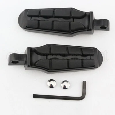 Pair Black Motorcycle Foot Pegs Pedals For Harley-Davidson Fat Boy Lo Low Rider - Image 1 of 4