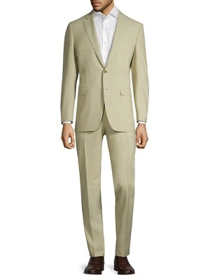 Canali Mens 2-Piece Classic Wool Suit Beige Size 56L / US 46L x 38W - Italy Made - Image 1 of 4