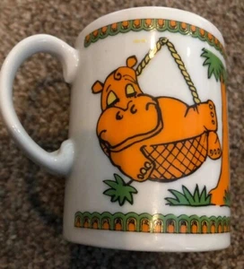 Kitshy Vintage Stylecraft Porcelain Mug Made in Japan Horse Sheriff Hippo Hammok - Picture 1 of 7