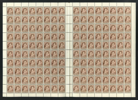 M2605 Australia 1963 SG309b - 2d brown in a COMPLETE SHEET OF 160 Cover