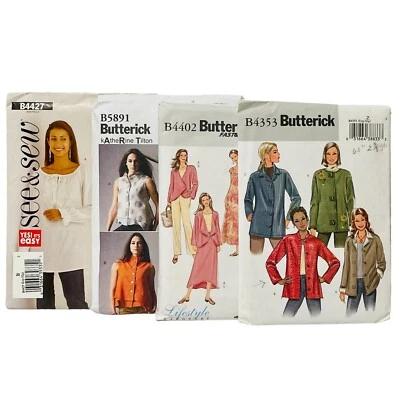 Butterick Patterns Misses Top Pants Skirt Jacket Size 14-20 Large-XXL Lot Of 4 - Image 1 of 4
