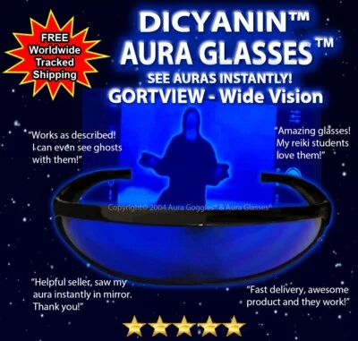 OFFICIAL DICYANIN WIDE AURA GLASSES hunting ghost tarot evp emf reiki detector Foto 1 de 4