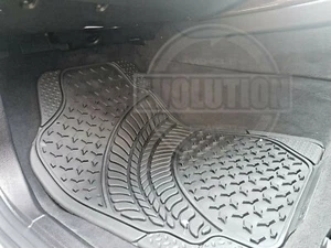 JUEGO DE 4 ALFOMBRILLAS NEGRAS UNIVERSALES DE ALTA RESISTENCIA Y ALFOMBRILLAS DE GOMA PARA AUTO ALFOMBRILLAS ANTIDESLIZANTES PARA FURGONETA - Imagen 1 de 4
