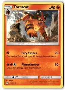 2017 Sun & Moon Torracat #25 Stage 1/Uncommon - Picture 1 of 2