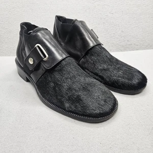 Todd Welsh Men's Brown Fur Loafer Dress Ankle Boots Size 11.5 - Picture 1 of 18