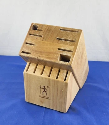 J. A. HENCKELS 14 Slot Hardwood Knife Storage Block Oak Finish - Image 1 of 4