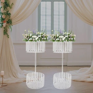 Portafiori a 2 Livelli, Portafiori da Matrimonio in Acrilico, 2 PEZZI Portafiori da Matrimonio - Foto 1 di 12