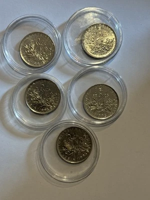 Lot de 5 pièces 5 Francs – Semeuse – 1992 & 1995  - Photo 1/3