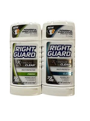 2 desodorantes antitranspirantes invisibles Right Guard Xtreme Clear (1) limpios (1) frescos Foto 1 de 4