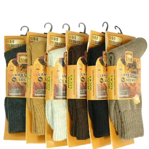 6 pares de botas térmicas de lana de cordero merino cálidas de invierno para hombre talla 10-13 - Imagen 1 de 5