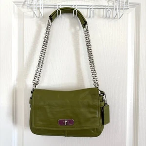 Coach Chelsea Leder Flap Bag Rare Pilot Limited Edition 17825 Olivgrün - Bild 1 von 13