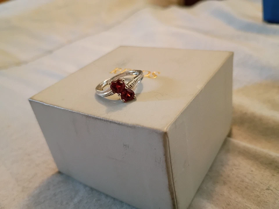 Sterling Silver Ruby Heart Diamond Accents - Image 1 of 3