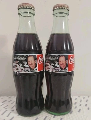 2 botellas vintage Dale Earnhardt Coca Cola clásicas 8 oz 1996 vidrio verde sin abrir Foto 1 de 4