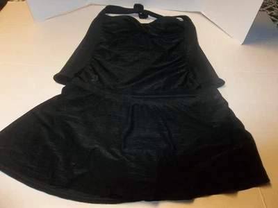 Womens Plus Size 2X White Stag 2 Piece Halter/Tankini/Swim Skirt Black - Image 1 of 3