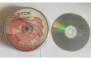 50x TDK Blank DVD-RW Disc 2x 120min 4.7GB Video/Data Re-Writable - Picture 1 of 1