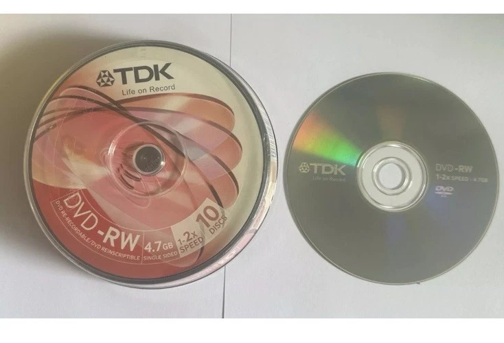 50x TDK Blank DVD-RW Disc 2x 120min 4.7GB Video/Data Re-Writable - Image 1 of 1