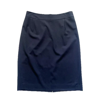 Theory Pencil Skirt Women 8 Blue Joanie Wool Blend Back Zip Unlined Classic Work - Image 1 of 4