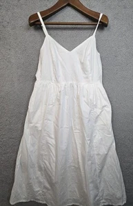 Old Navy 100% Cotton Maxi Dress Womens XL White NWT Lined Minimal Travel Cruise - Picture 1 of 5