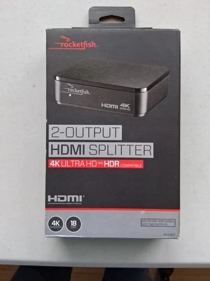Rocketfish 2 output 4K Untra HD and HDR compatible HDMI Splitter - Image 1 of 4
